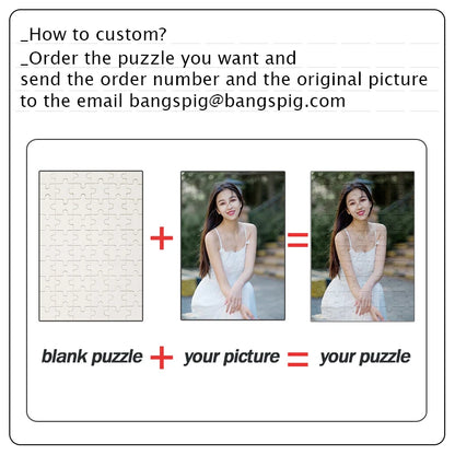 Photo Custom Wooden Personalized Square Puzzle