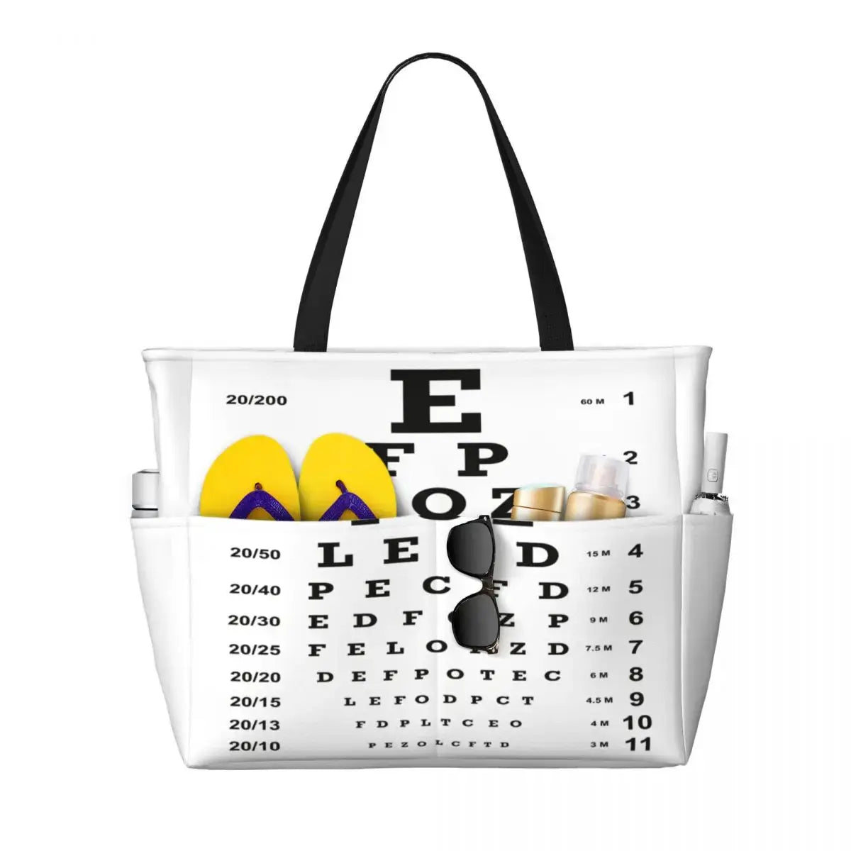 Eye Chart Tote Bag that is used