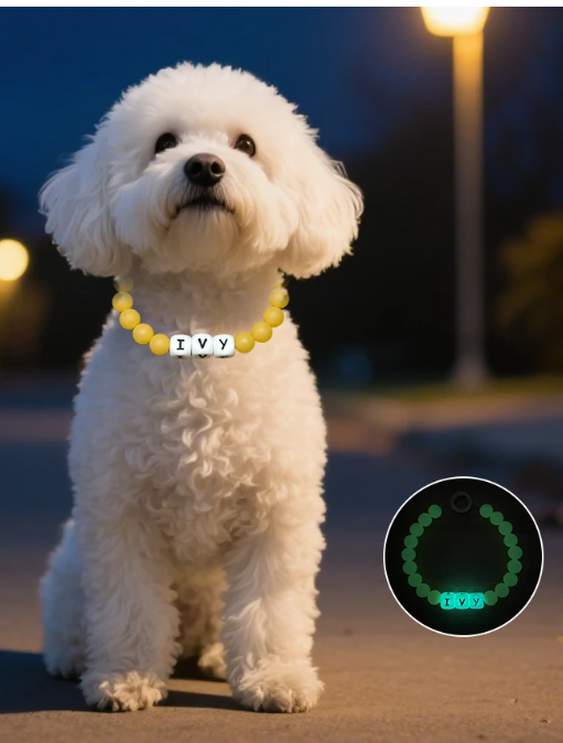 Glow in the Dark Custom Beaded Pet Collars