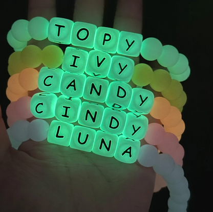 Glow in the Dark Custom Beaded Pet Collars
