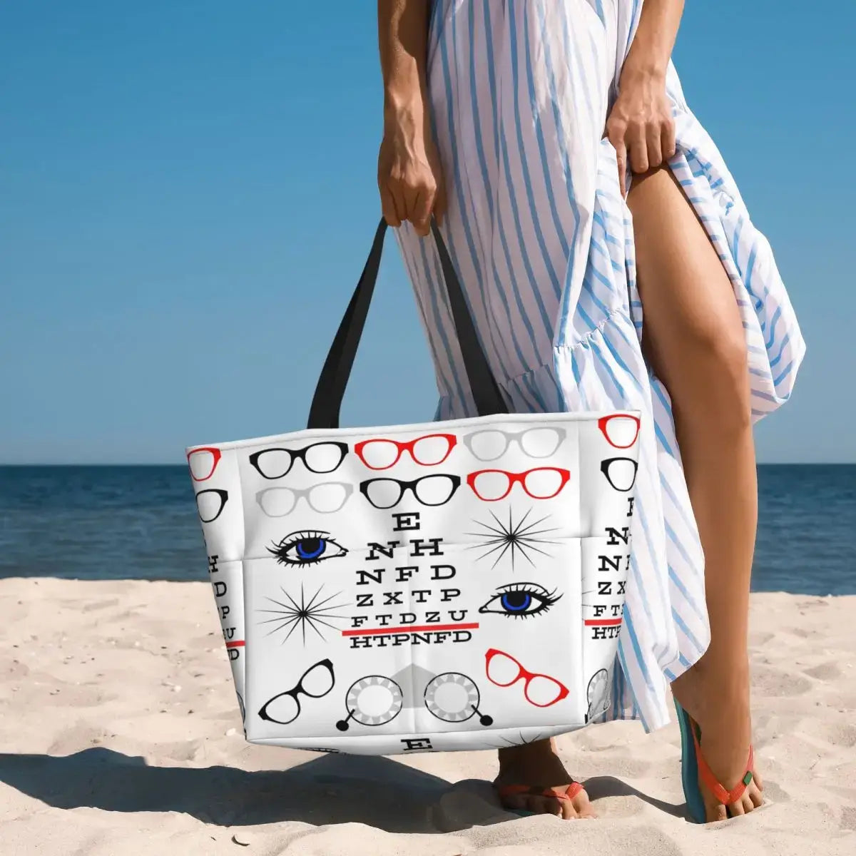 Eye Chart Tote Bag that is used