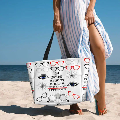 Eye Chart Tote Bag that is used