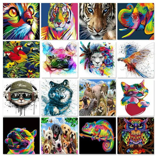 40x50cm Painting By Numbers Animals On Canvas