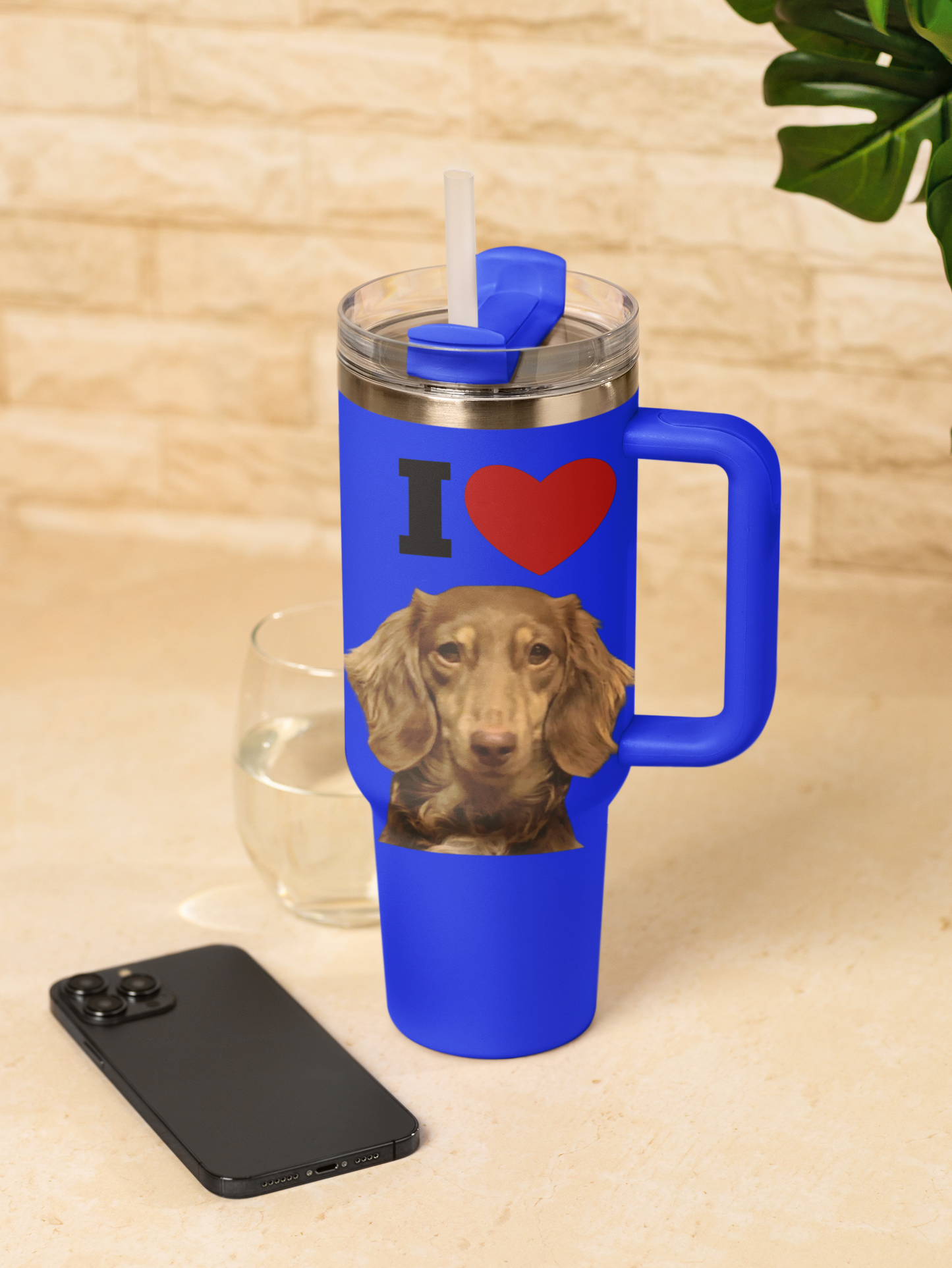 Personalized I Love My Dog Insulated Travel Mug 40oz