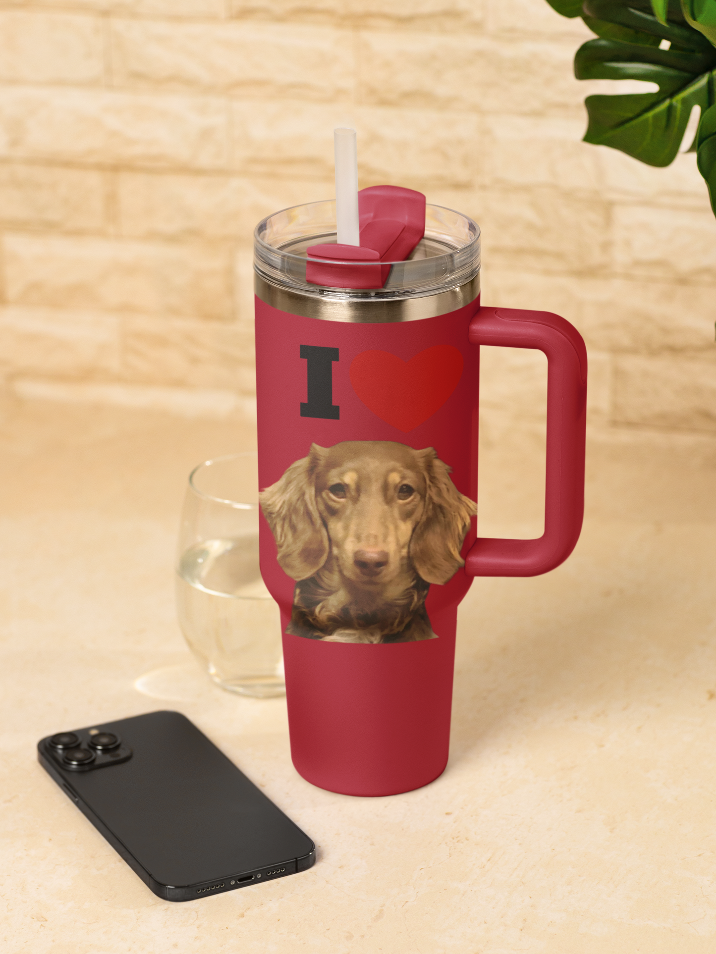 Personalized I Love My Dog Insulated Travel Mug 40oz